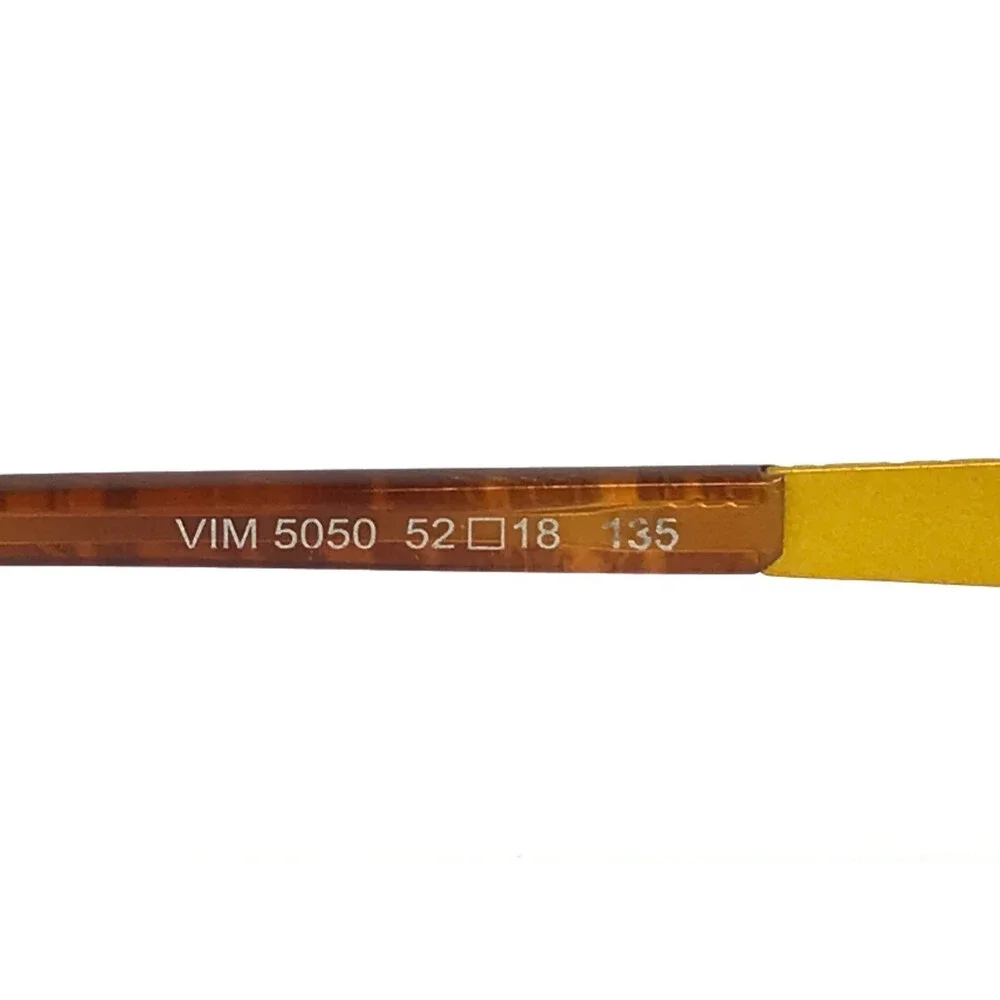 BOZ Eyeglasses Frames VIM 5050 Yellow Cracked Earth Pattern Half Rim 52-18-135